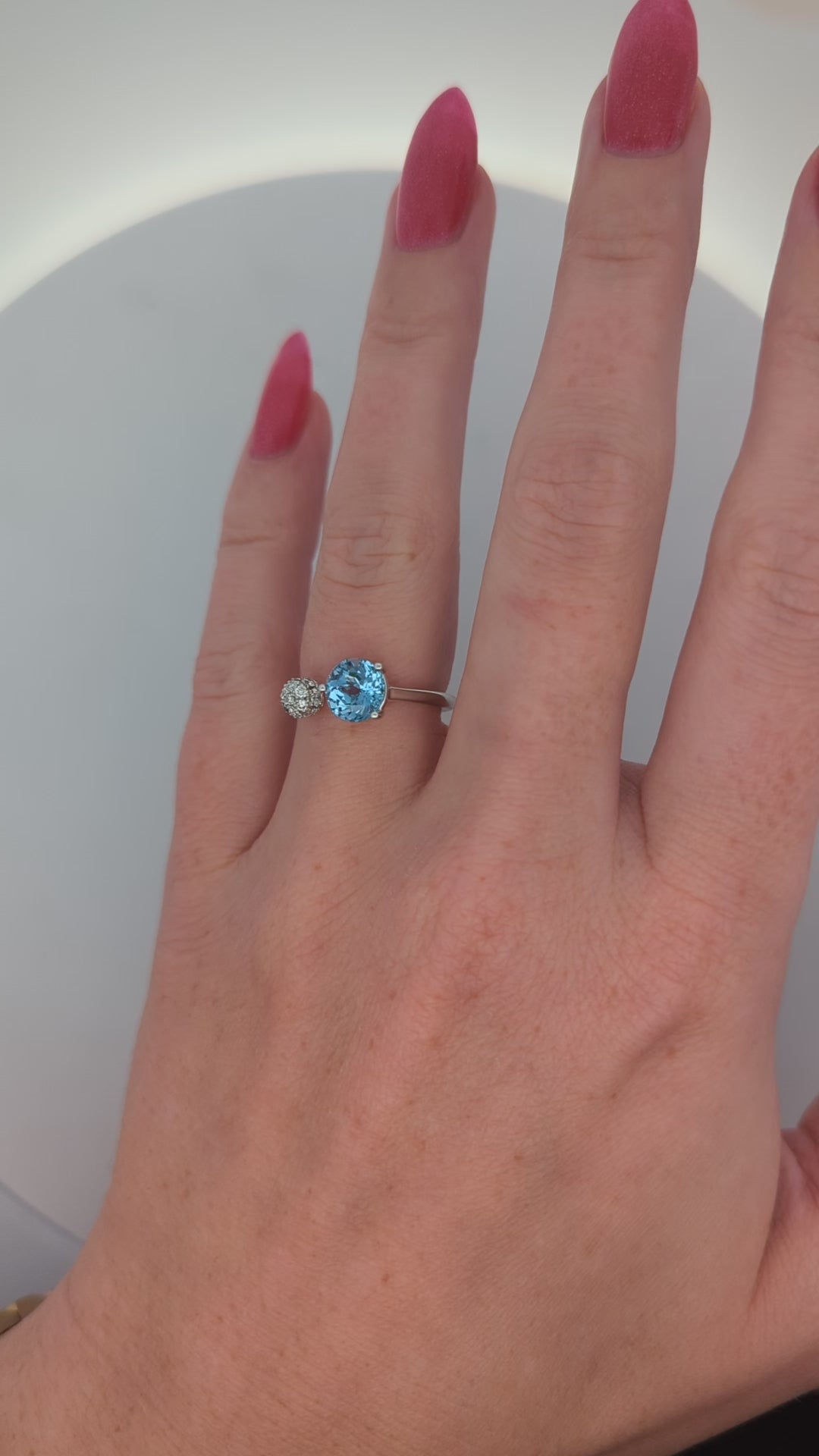 Lab Grown Aqua Spinel Ring