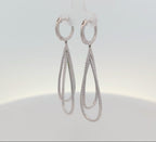 14K White Gold "Whisk" Diamond Earrings