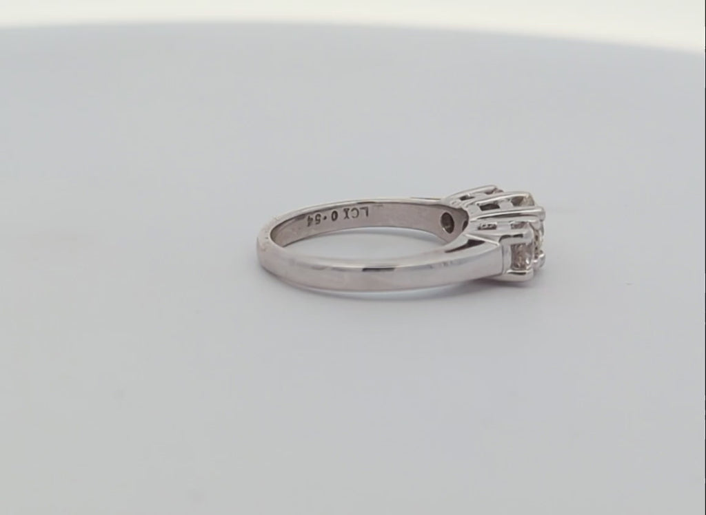 14K White Gold Three-Stone Diamond Ring
