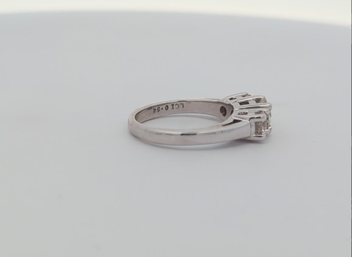 14K White Gold Three-Stone Diamond Ring