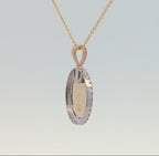 14K Yellow Gold Fluted Medallion with Natural Diamonds