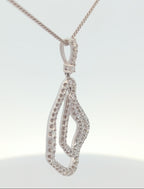 14K White Gold Open Diamond Necklace