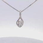 14K White Swirl Pendant