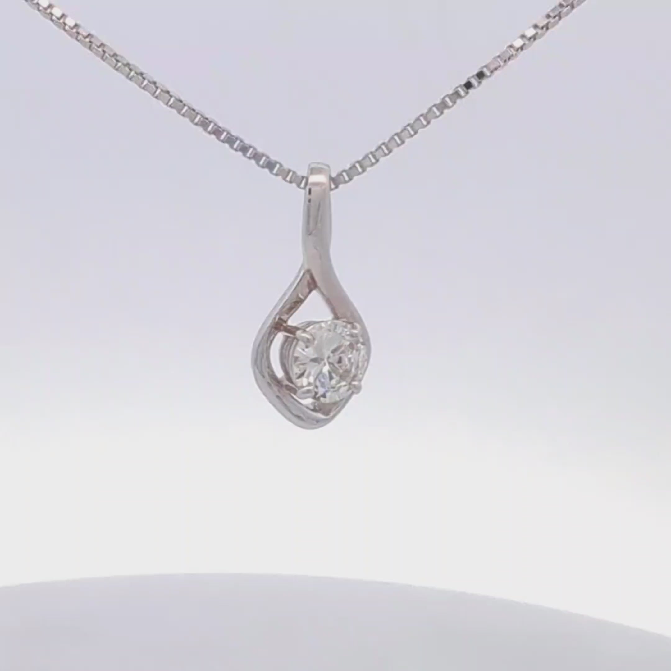 14K White Swirl Pendant