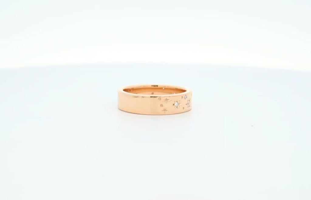 14K Yellow Gold Star-Set Band