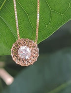 14K Yellow Gold Lattice Pendant