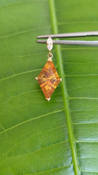 14K Yellow Gold Pendant with Fantasy Cut Citrine and Diamonds