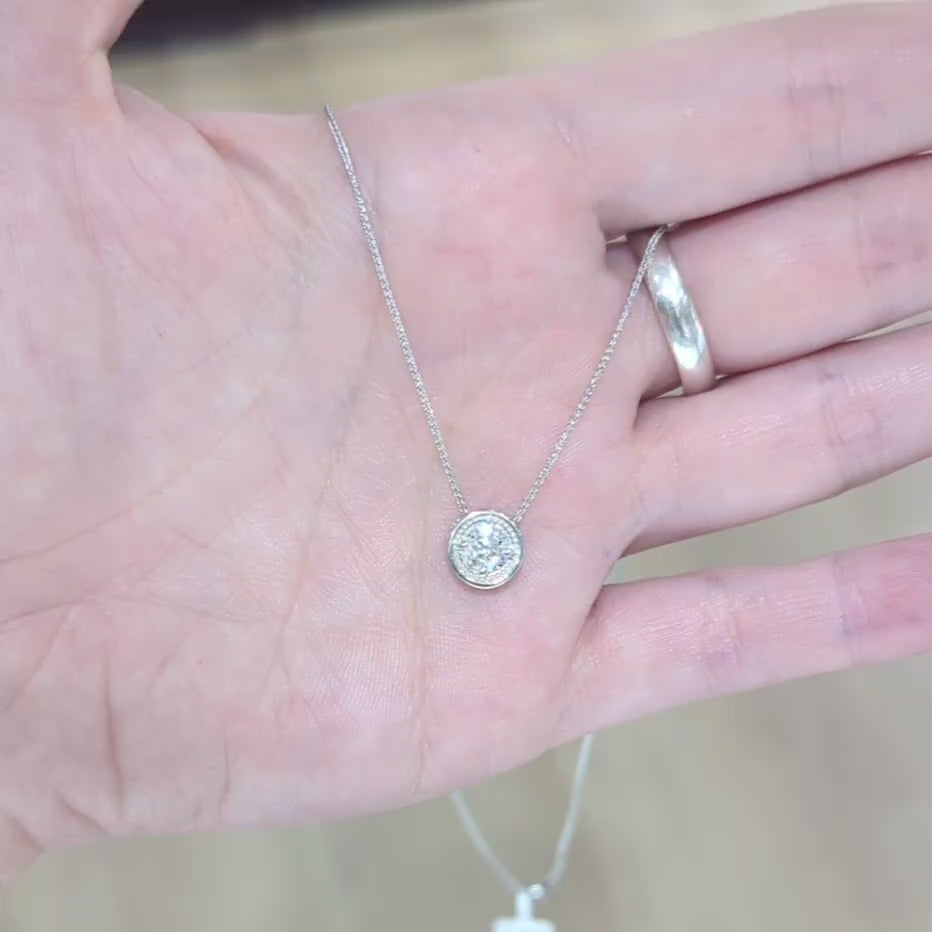 Solitaire Diamond Pendant in 14K Gold