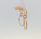 14k Yellow Gold and Diamond Circle Earrings
