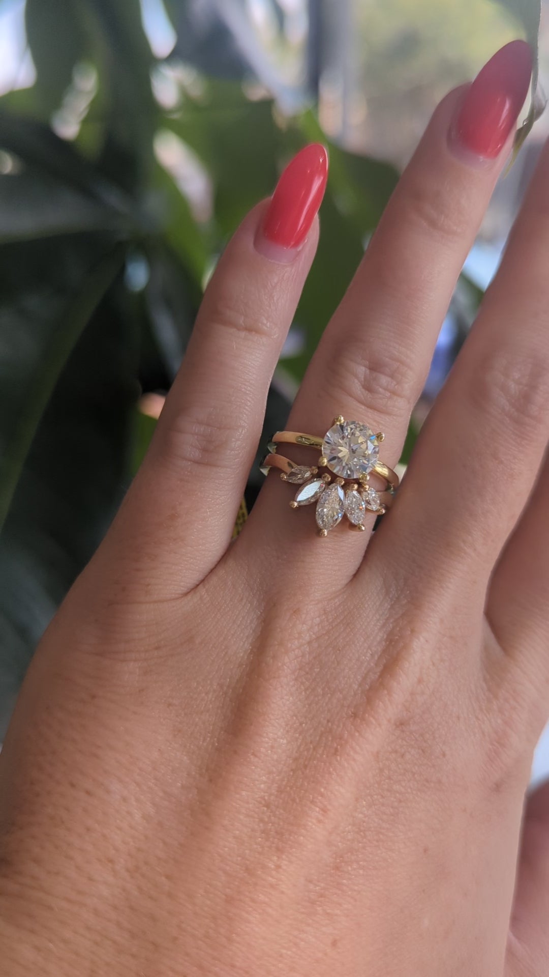 14K Yellow Gold Crown Contour Ring