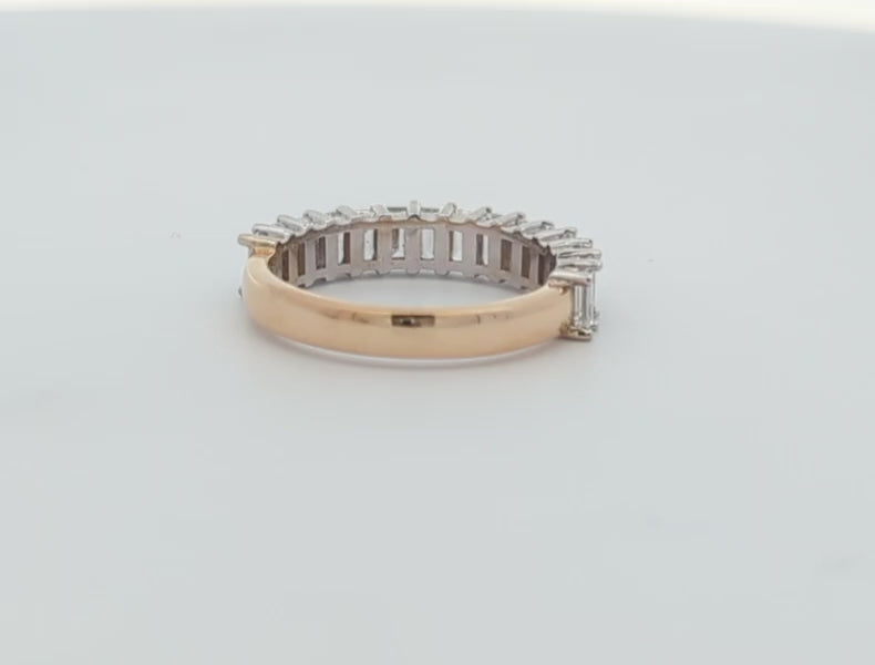 14K Gold Emerald-Cut Diamond Band