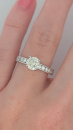 14K White Gold and 1.11 Carat Diamond Engagement Ring