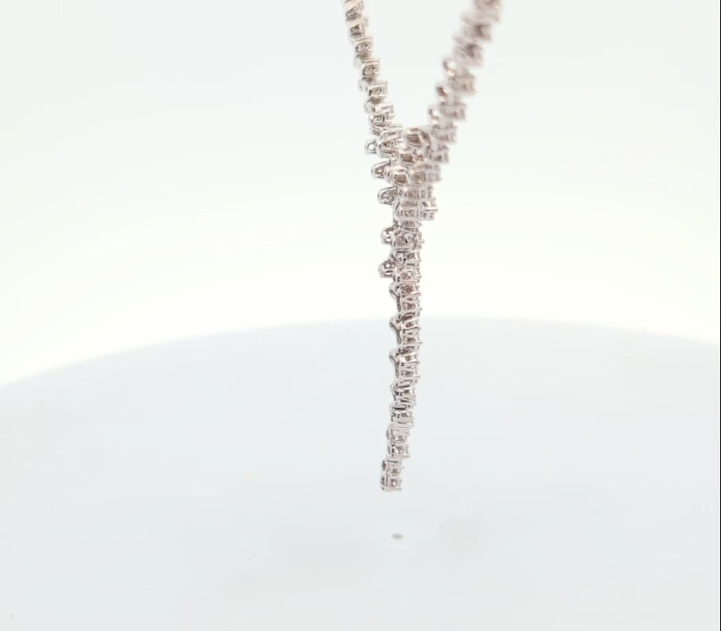 Vintage 18K White Gold Tennis Necklace