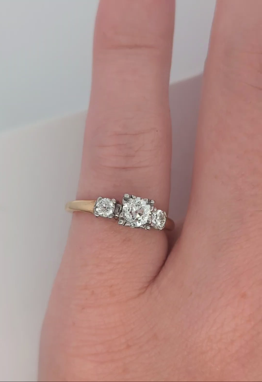 Vintage Two Tone Diamond Ring