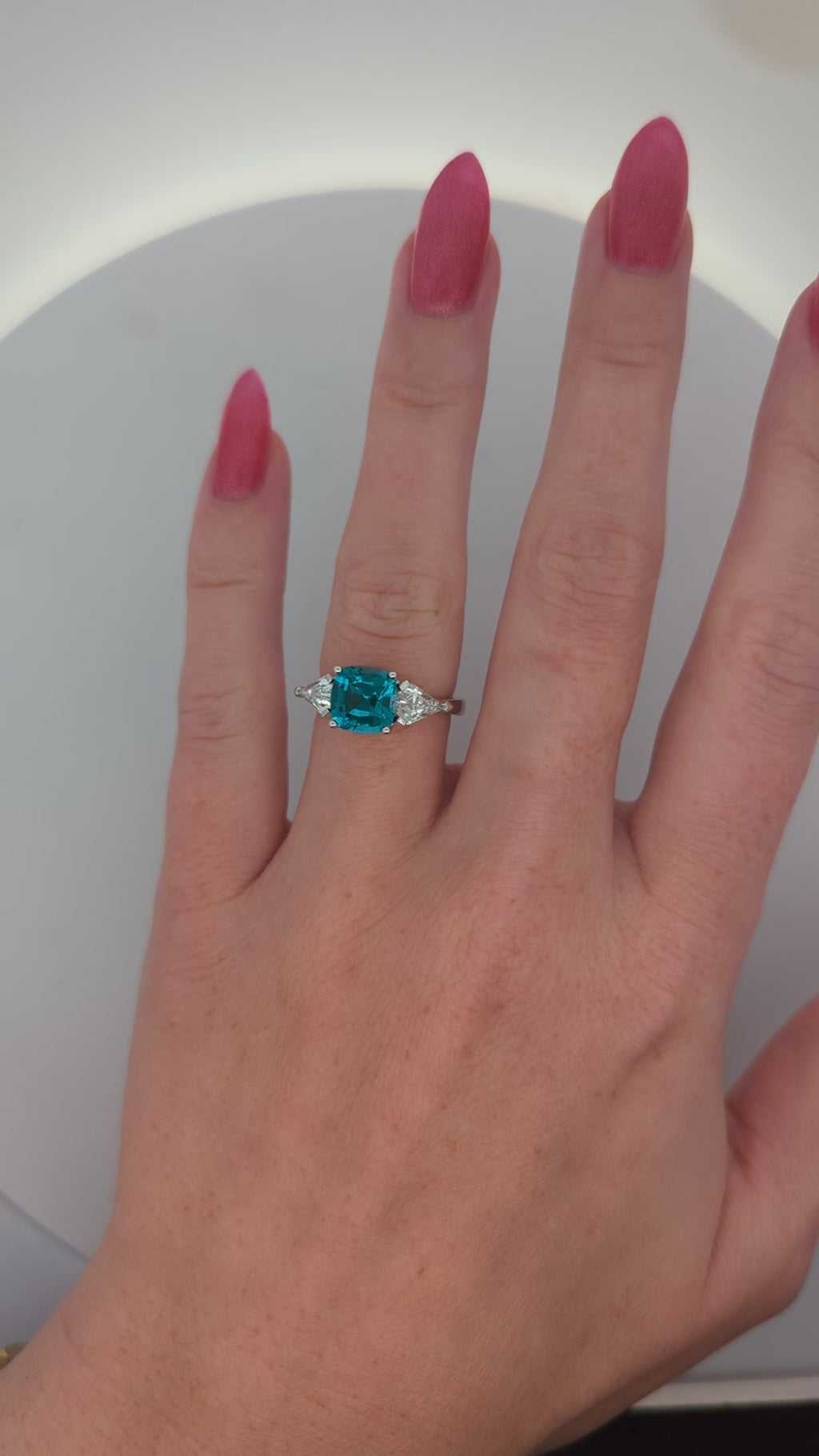 Lab Grown Spinel and Diamond Ring