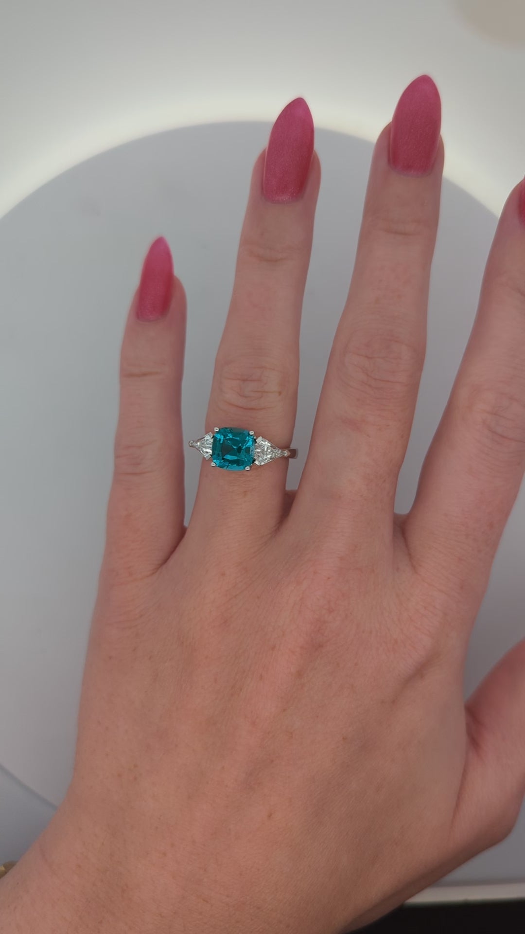 Lab Grown Spinel and Diamond Ring