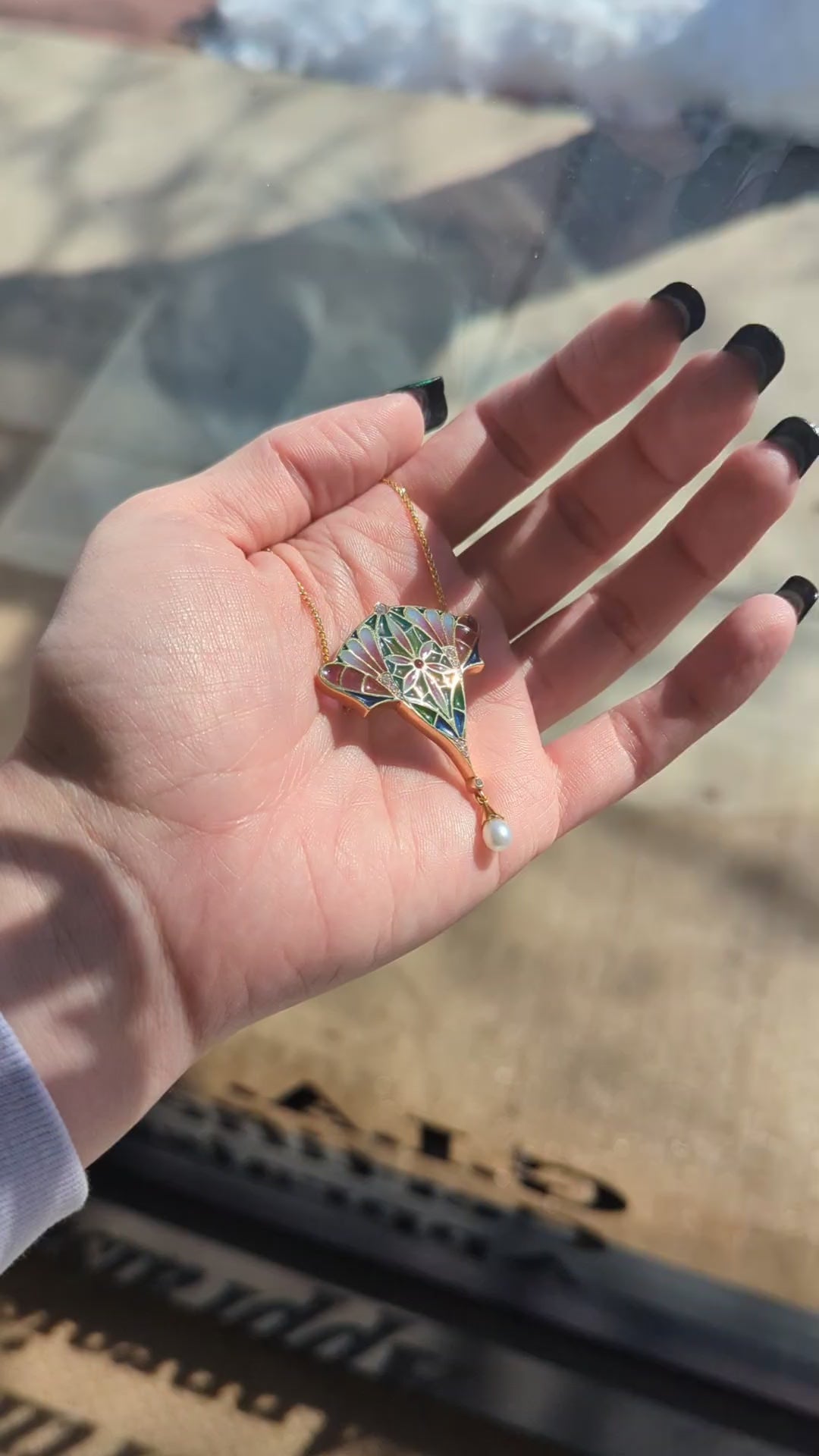 Vintage Enamel Nouveau 1910 Convertible Pin/Necklace