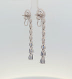 14K White Gold, Diamond, and Sapphire Earrings