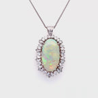 Vintage Opal and Diamond Pendant