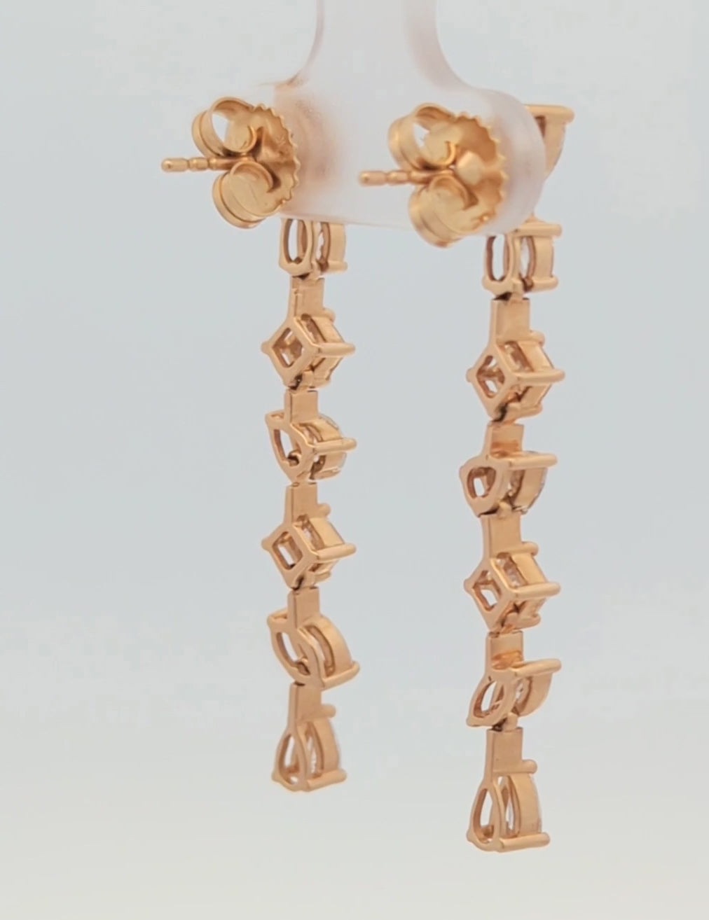 14K Yellow Gold Multi-Shape Natural Diamond Earrings