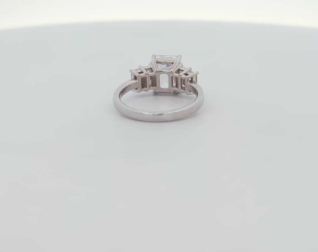 14K Gold Five-Stone Emerald Cut Engagement Ring [Made to Order]