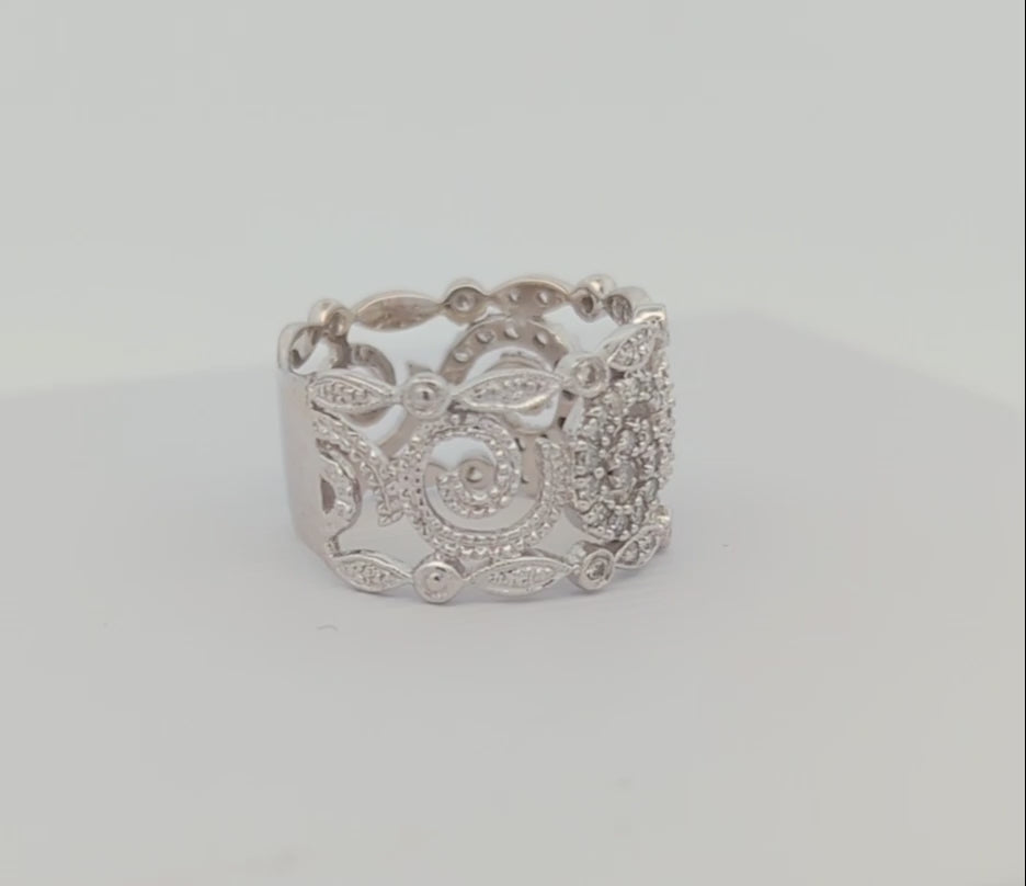 Vintage 14K White Gold Cigar Band