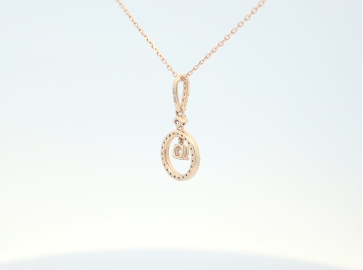 14K Yellow Gold Diamond Circle Pendant