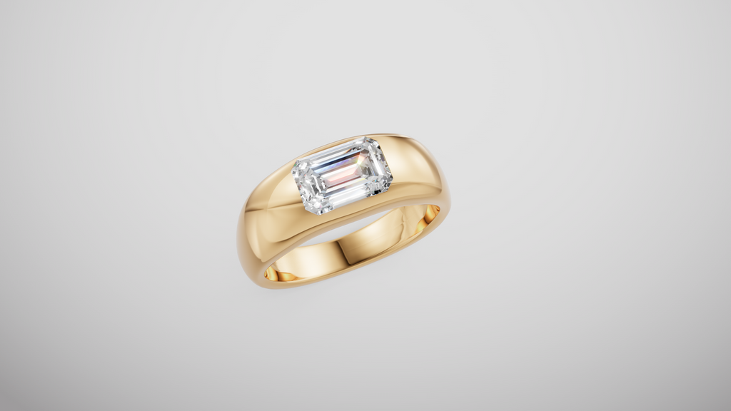 Signet Style East-West Engagement Ring [Made to Order]