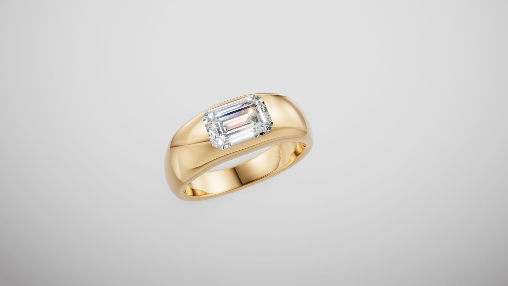 Signet Style East-West Engagement Ring [Made to Order]