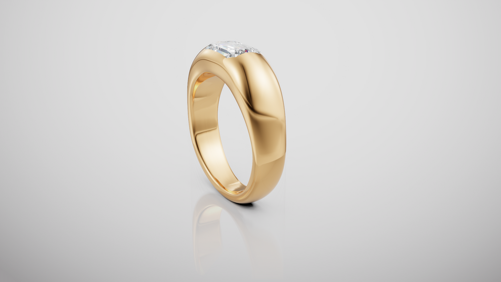 Signet Style East-West Engagement Ring [Made to Order]