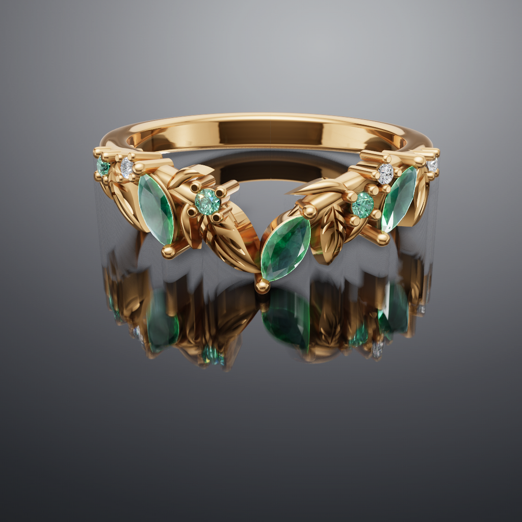 Floral Inspired Wedding Band [Made to Order]