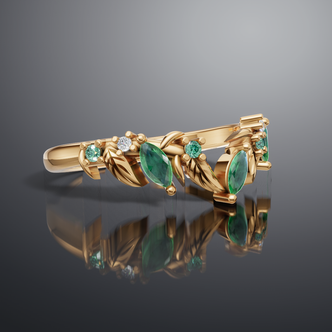 Floral Inspired Wedding Band [Made to Order]
