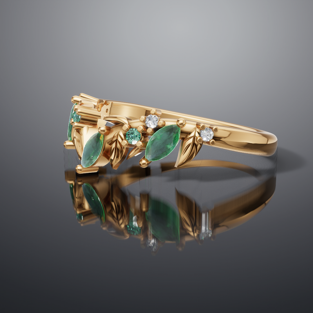 Floral Inspired Wedding Band [Made to Order]