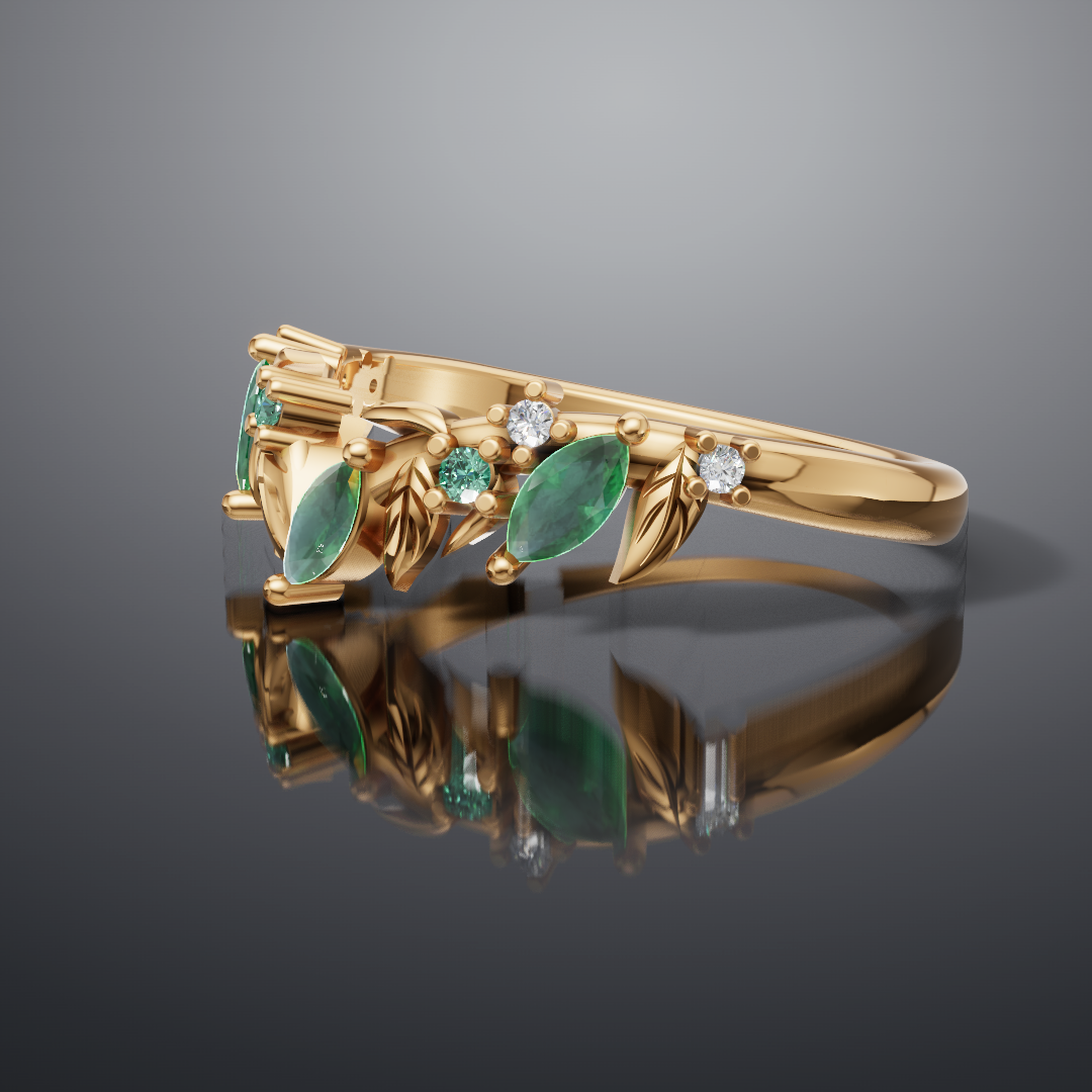 Floral Inspired Wedding Band [Made to Order]