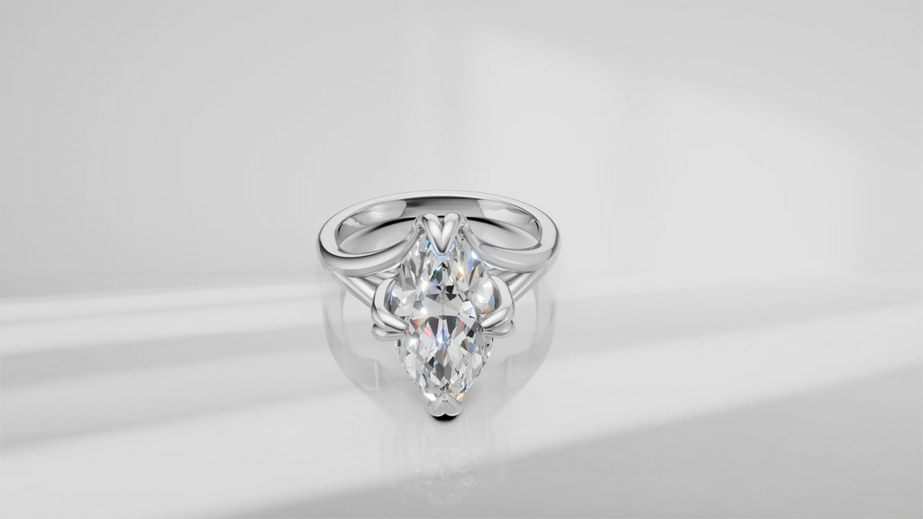 Tulip Head Marquise Shape Engagement Ring [Made to Order]