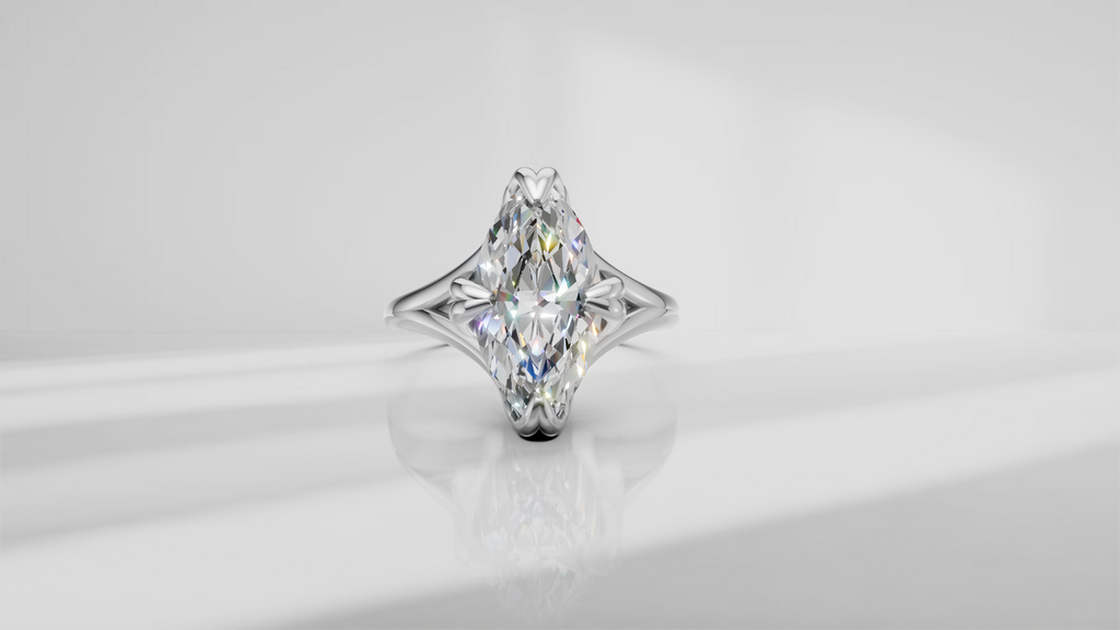 Tulip Head Marquise Shape Engagement Ring [Made to Order]