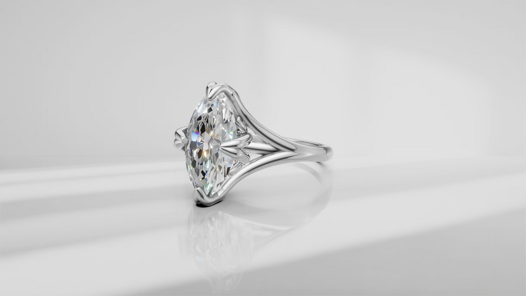 Tulip Head Marquise Shape Engagement Ring [Made to Order]