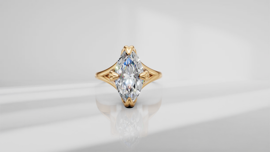 Tulip Head Marquise Shape Engagement Ring [Made to Order]