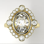 Bezel-Set Halo Engagement Ring [Made to Order]