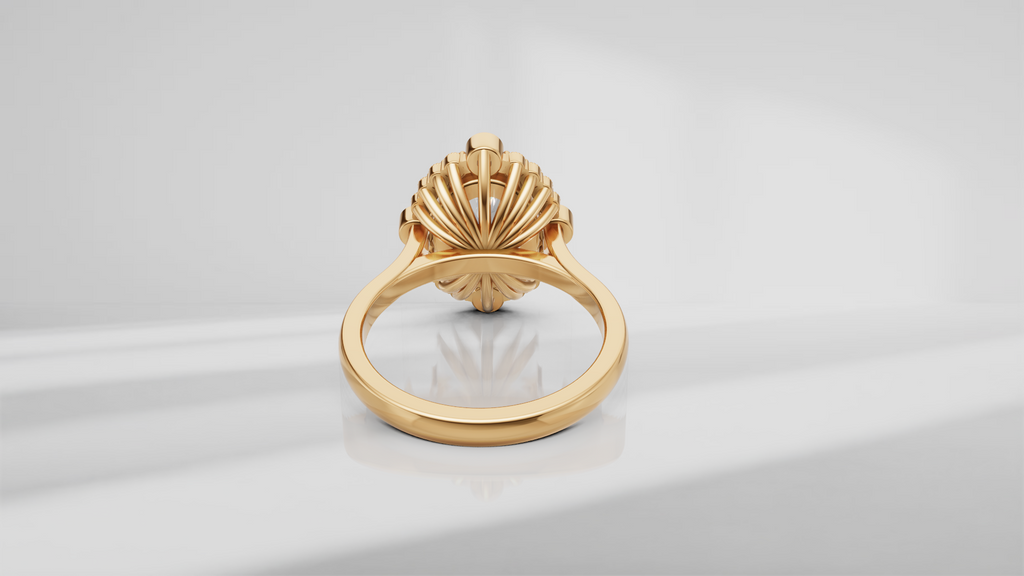 Bezel-Set Halo Engagement Ring [Made to Order]