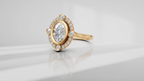 Bezel-Set Halo Engagement Ring [Made to Order]