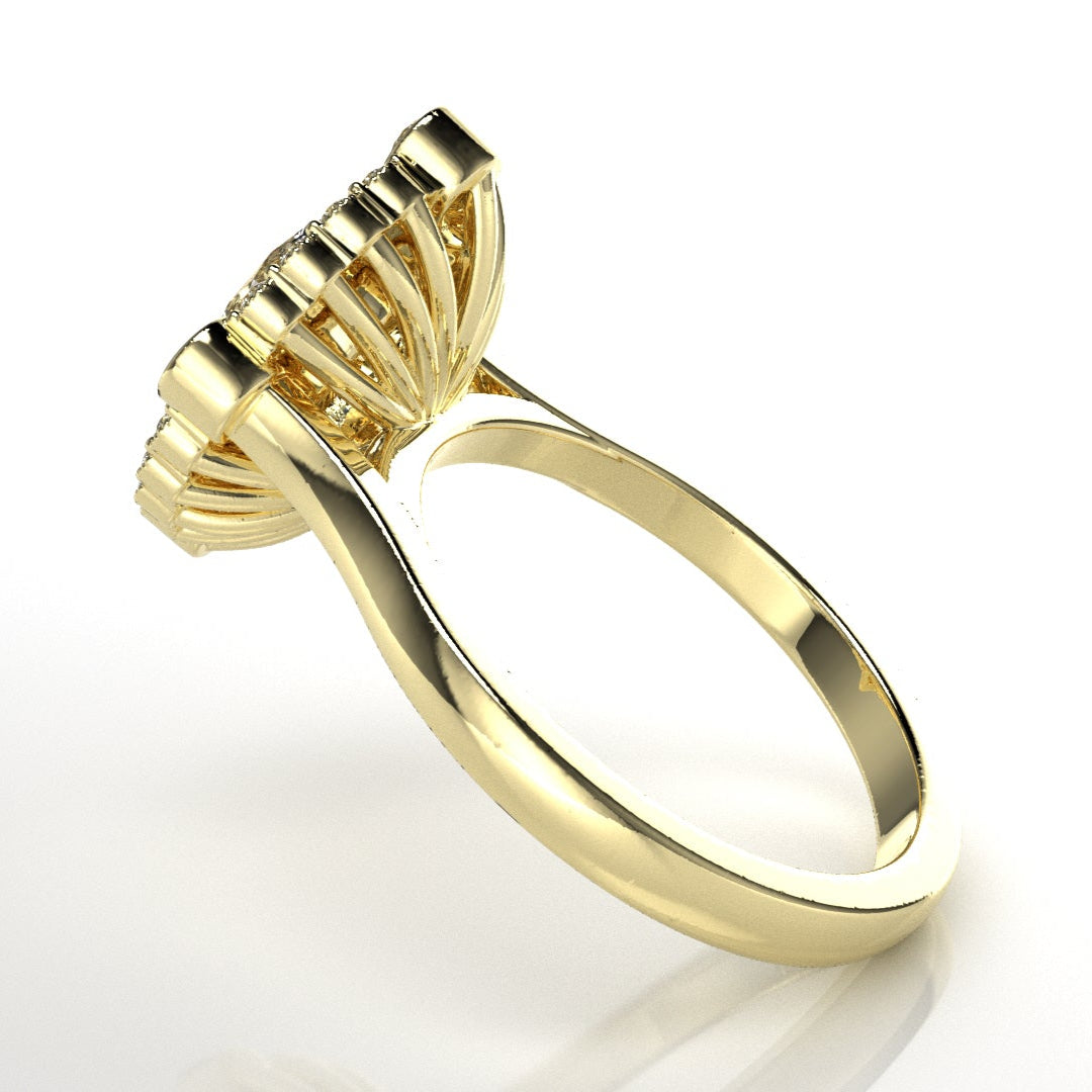Bezel-Set Halo Engagement Ring [Made to Order]