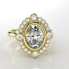 Bezel-Set Halo Engagement Ring [Made to Order]