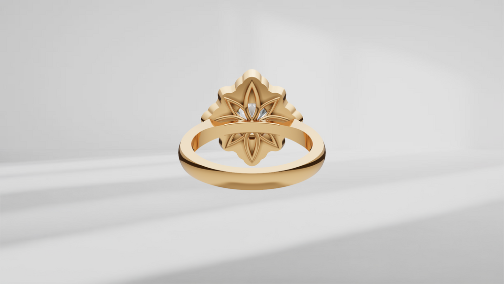 Floral Halo Engagement Ring [Made to Order]