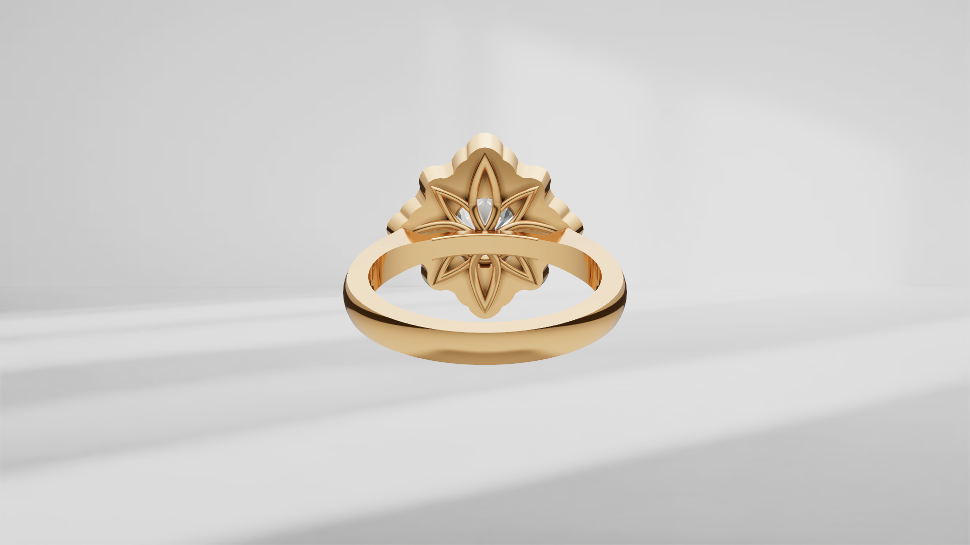 Floral Halo Engagement Ring [Made to Order]