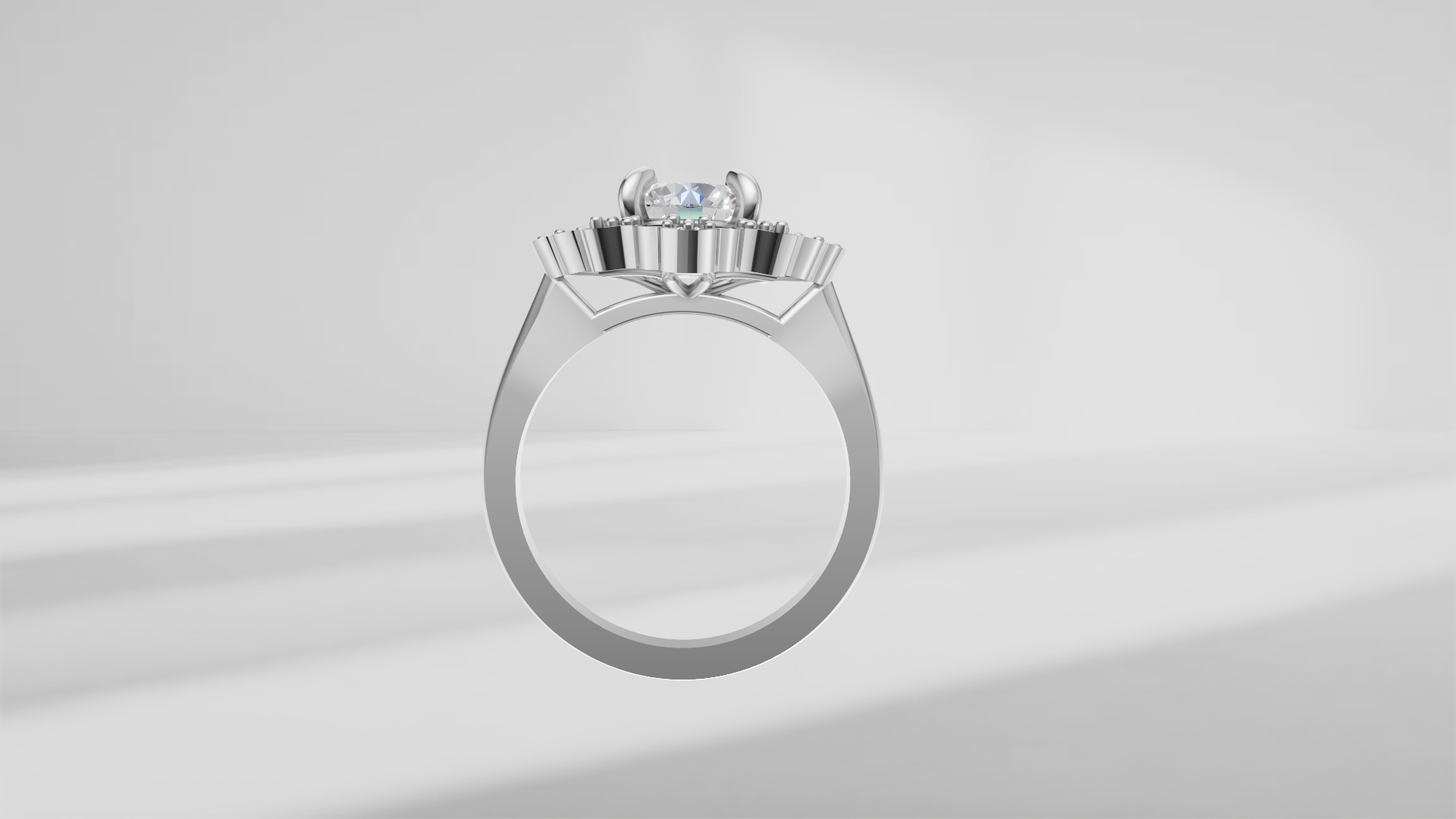 Floral Halo Engagement Ring [Made to Order]