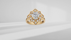 Floral Halo Engagement Ring [Made to Order]