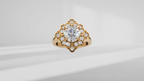 Floral Halo Engagement Ring [Made to Order]