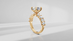 Oval Accent Engagement Ring [Made to Order]