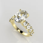 Oval Accent Engagement Ring [Made to Order]
